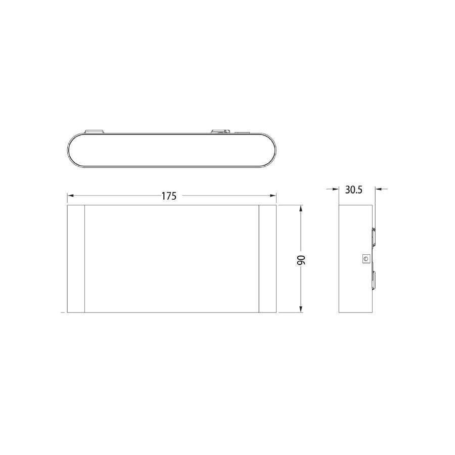 Carina 10W 240V Up & Down LED Wall Light White / Tri-Colour IP65 - SE7150/10TC/WH