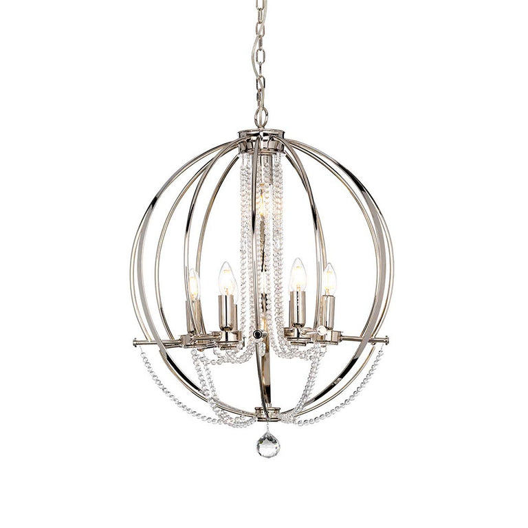 Cassie 7 Light Chandelier Polished Nickel - CASSIE7