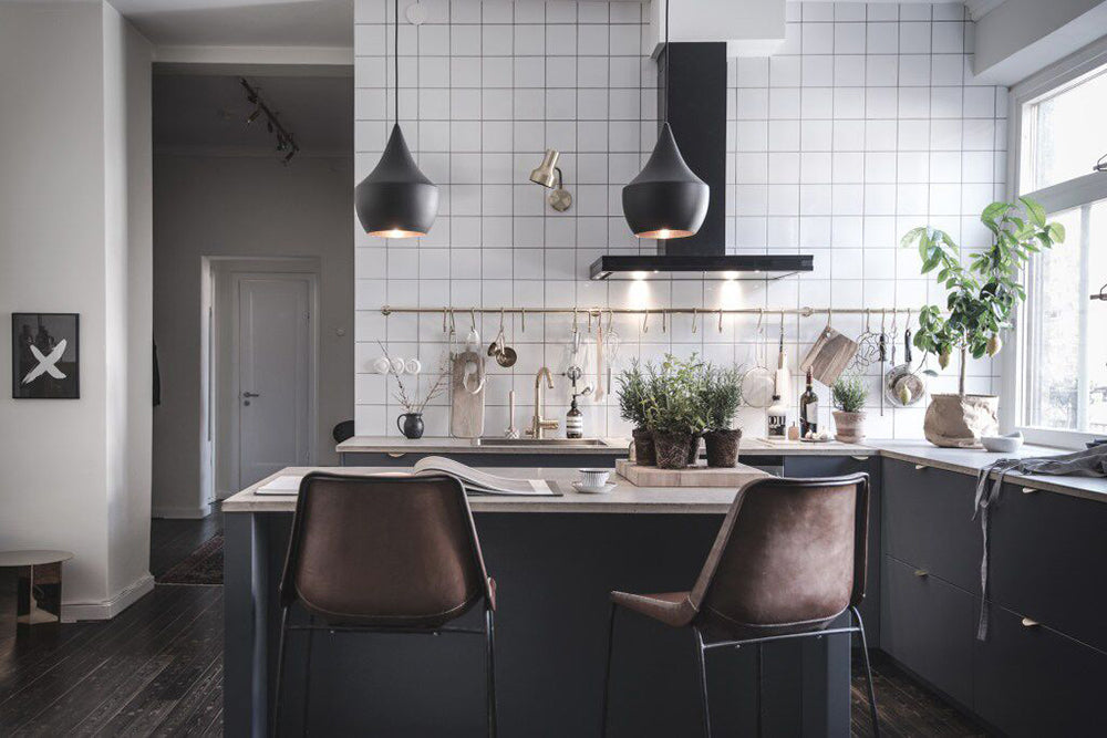 Modern Metal Pendant Matt Black - Caviar5