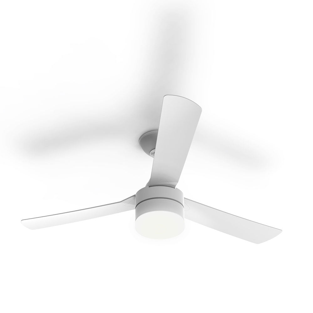 Ceduna 48" AC 3 Blade Ceiling Fan With 16W LED Dimmable Light White / Tri-Colour - CEDUNA/48/LT/WH
