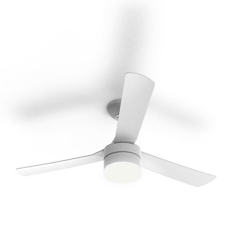 Ceduna 48" AC 3 Blade Ceiling Fan With 16W LED Dimmable Light White / Tri-Colour - CEDUNA/48/LT/WH