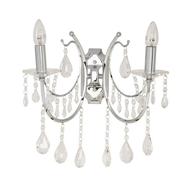 Celine 2 Light Wall Light Chrome - CELINE-A2