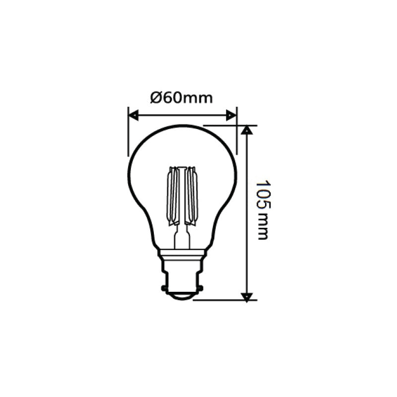 Filament Clear GLS LED 8W B22 Dimmable / Daylight - CF15DIM