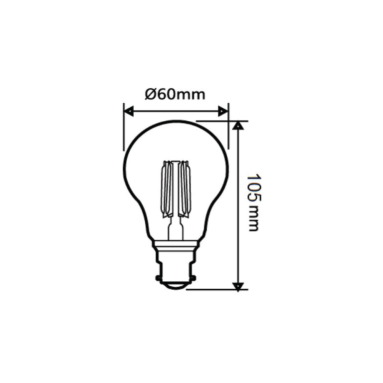 Filament Clear GLS LED 8W B22 Dimmable / Daylight - CF15DIM