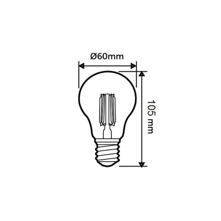 Filament Clear GLS LED 8W E27 Dimmable / Daylight - CF17DIM