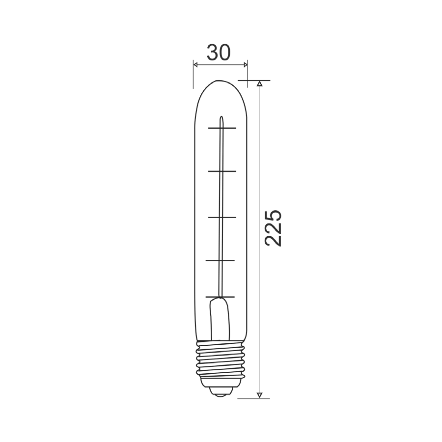Filament Amber T30 LED 5W E27 Dimmable / Warm White - CF46DIM