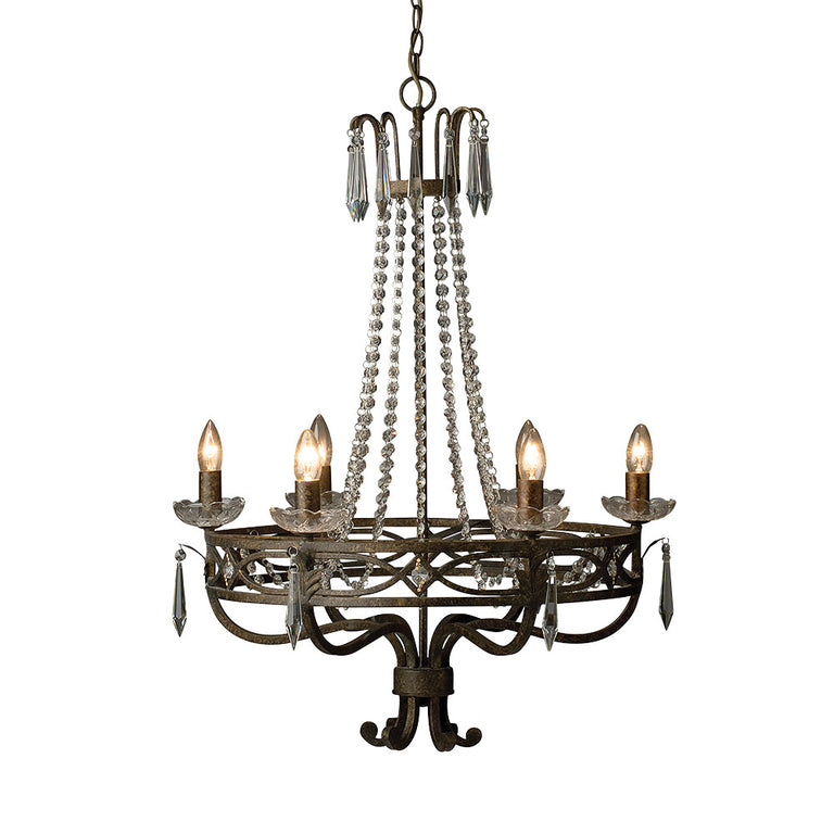 Chandelier 6 Light Rustic Bronze - CH-1018-6