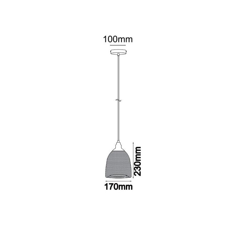 Mesh Bird Cage Shape Pendant Black - Cheveux1