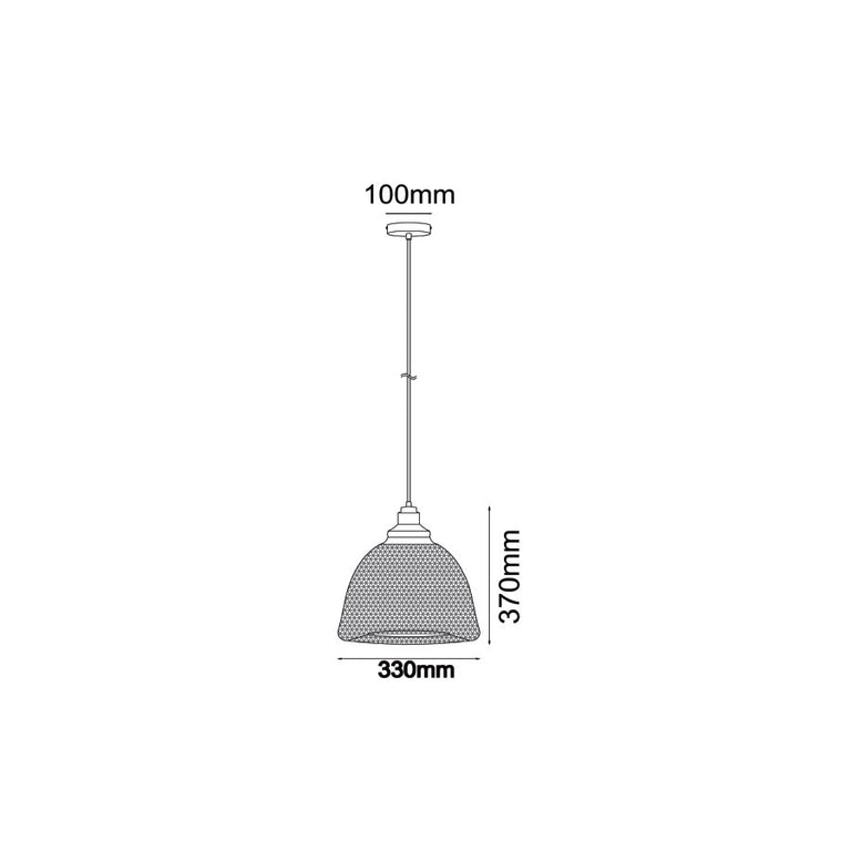 Mesh Bell Shape Pendant Black - Cheveux3