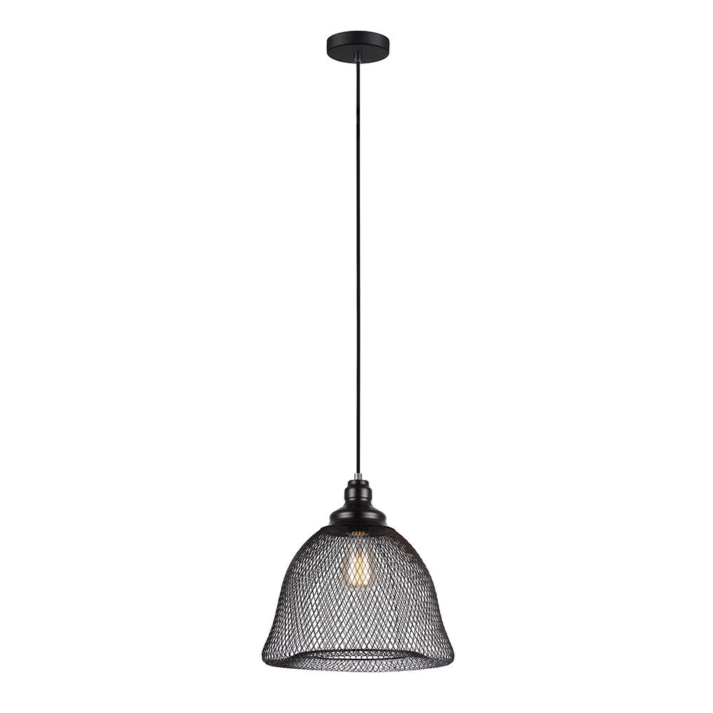 Mesh Bell Shape Pendant Black - Cheveux3