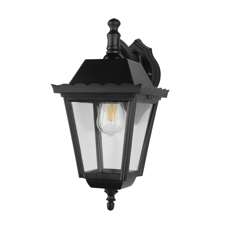 Chrisy Facing Down Polycarbonate Exterior Wall Light Black IP44 - CHRISY-Down