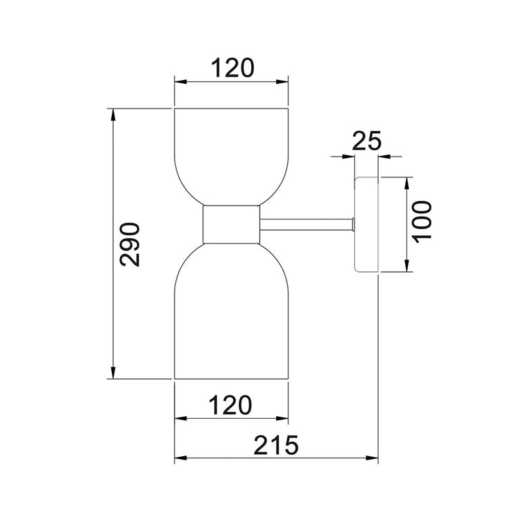 Clessidra Ellipse Glass Wall Light Chrome - CLESSIDRA1W