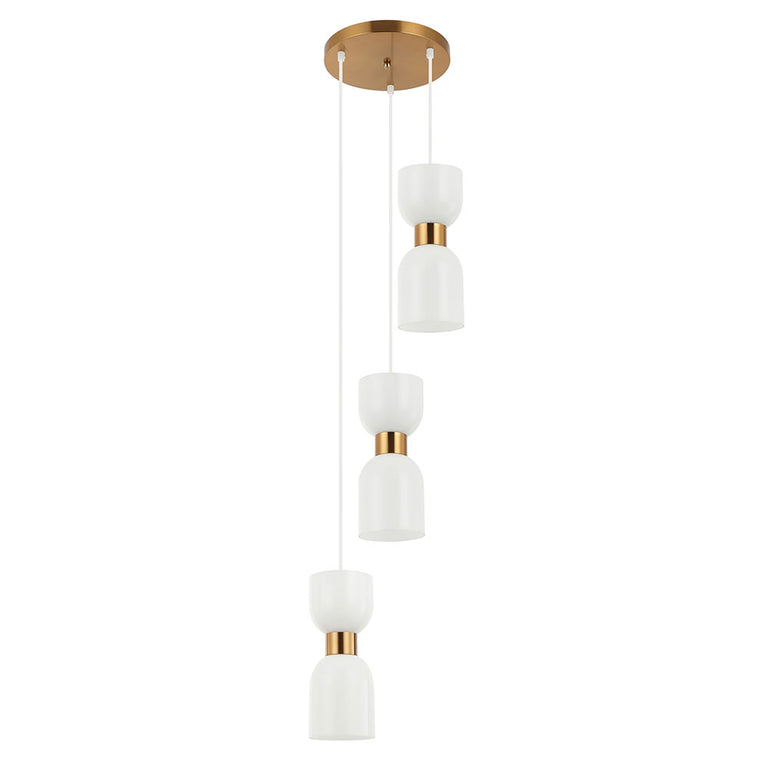 Clessidra Ellipse Glass 3 Light Pendant Brass - CLESSIDRA2X3R