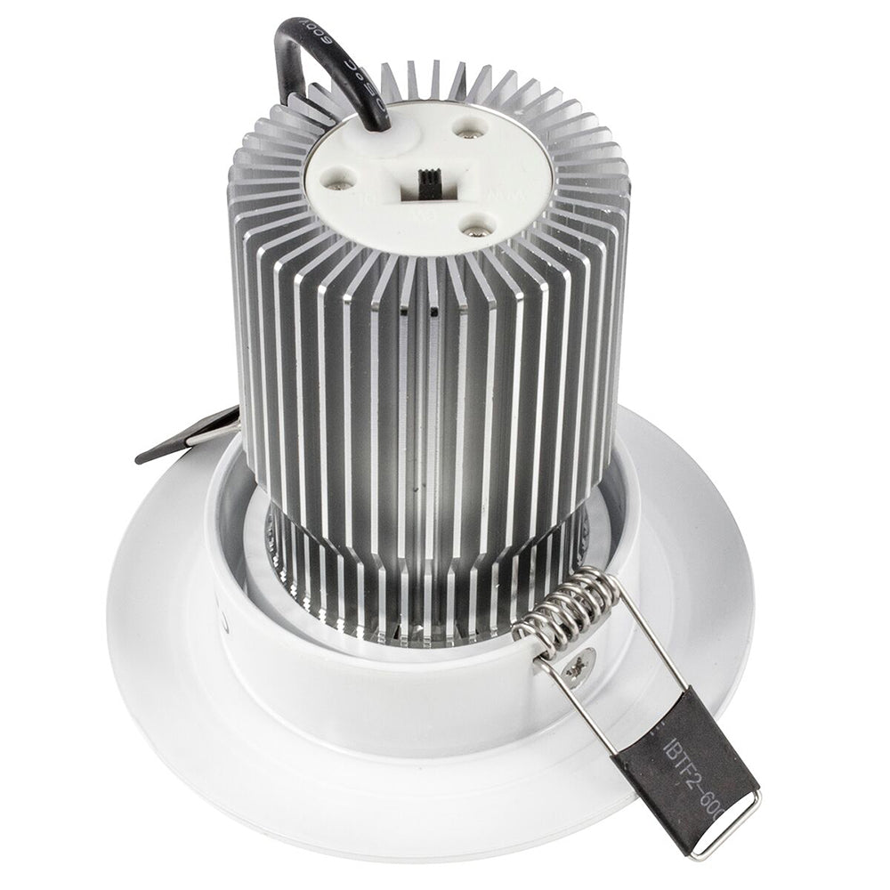 Round 10W Dimmable LED Centre Tilt Downlight White / Tri-Colour - Comet04