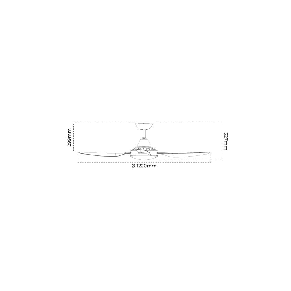 Coolum 48" AC 4 Blade Ceiling Fan White - COOLUM/48/WH