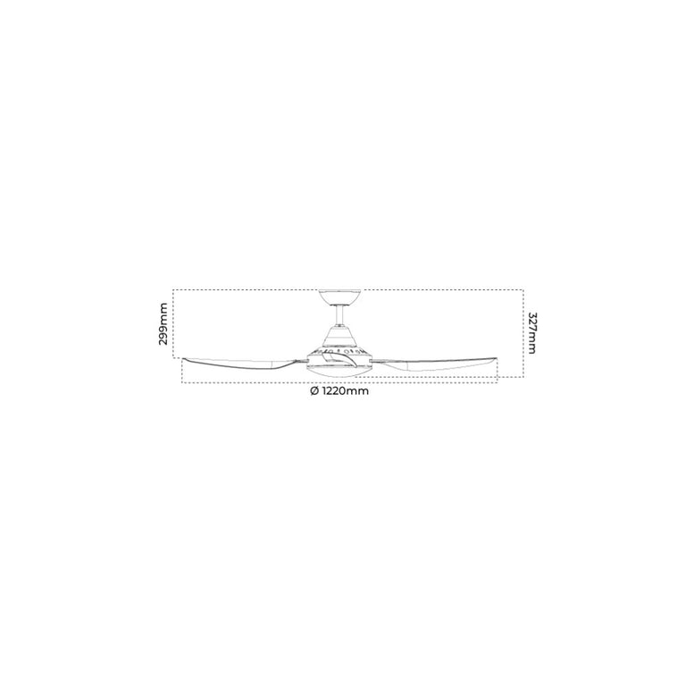 Coolum 48" AC 4 Blade Ceiling Fan White - COOLUM/48/WH