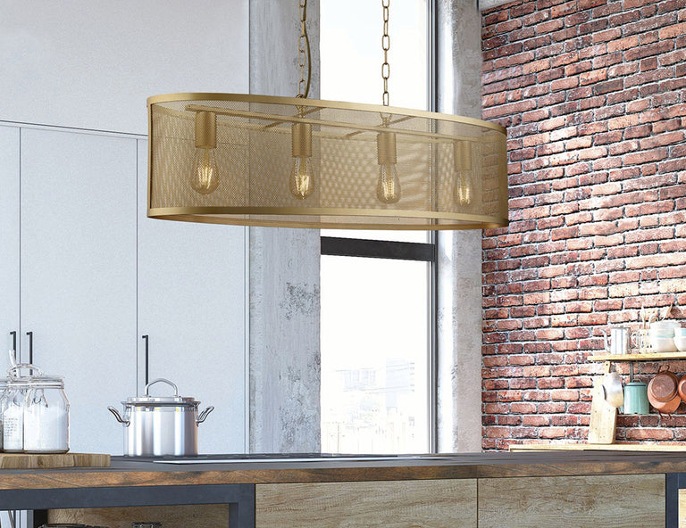 Sybil Oval 4 Light Pendant Gold - CP2484-GO