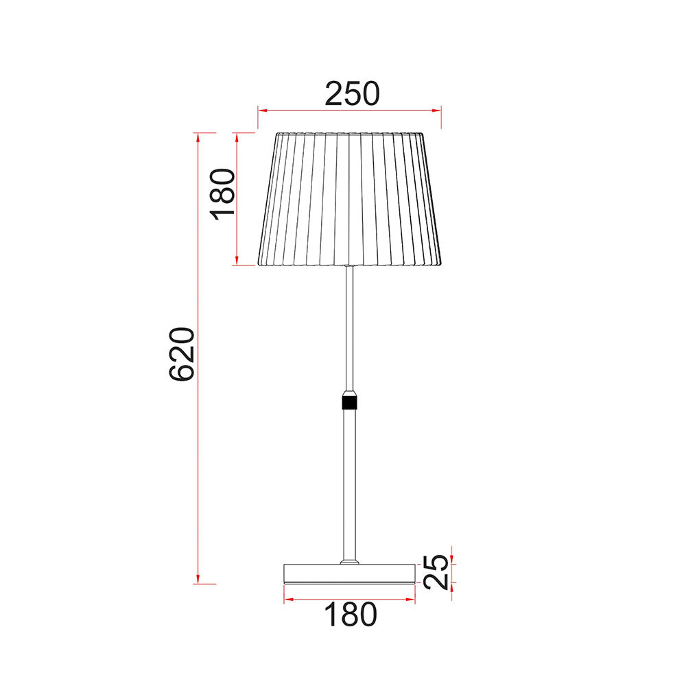 Crecer Slanted Pleated Shade Height Adjustable Table Lamp - CRECER-T2