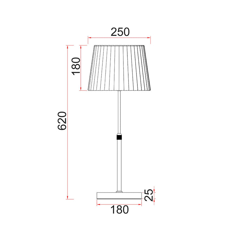 Crecer Slanted Pleated Shade Height Adjustable Table Lamp - CRECER-T3
