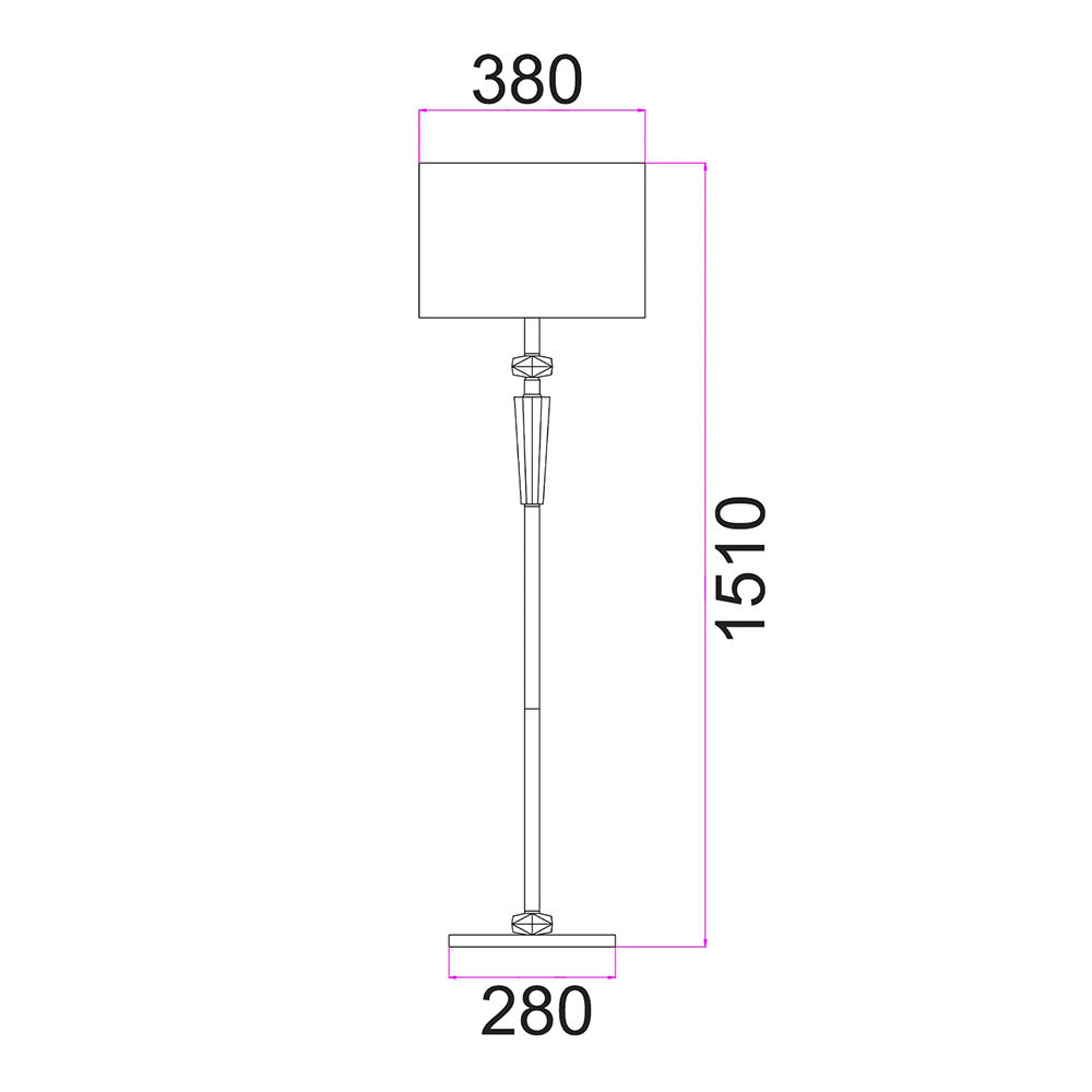 Cristallo Floor Lamp Chrome - CRISTALLO-F1