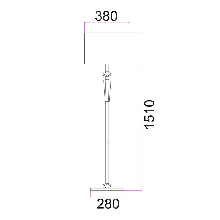 Cristallo Floor Lamp Chrome - CRISTALLO-F1