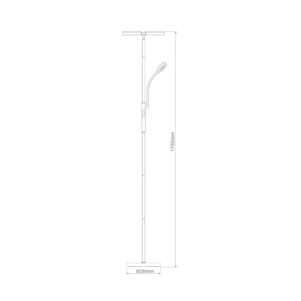 Cyclops LED Dimmable Mother & Child Floor Lamp Black / Quad - 22832