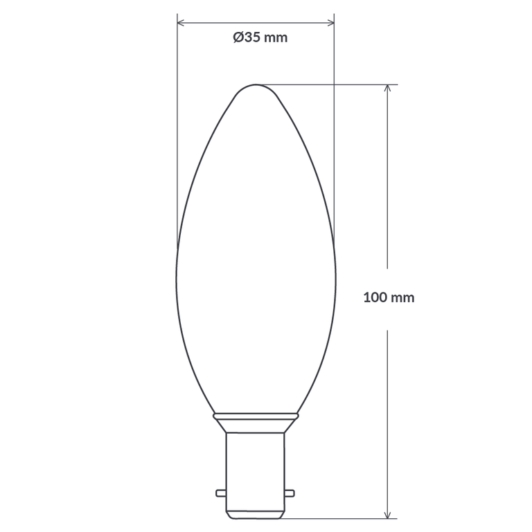 Filament Clear Candle LED 2.5W B15 Dimmable / Warm White - F2.515-C35-C-27K