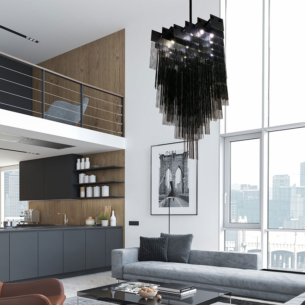 Chandon 8 Light Pendant Black
