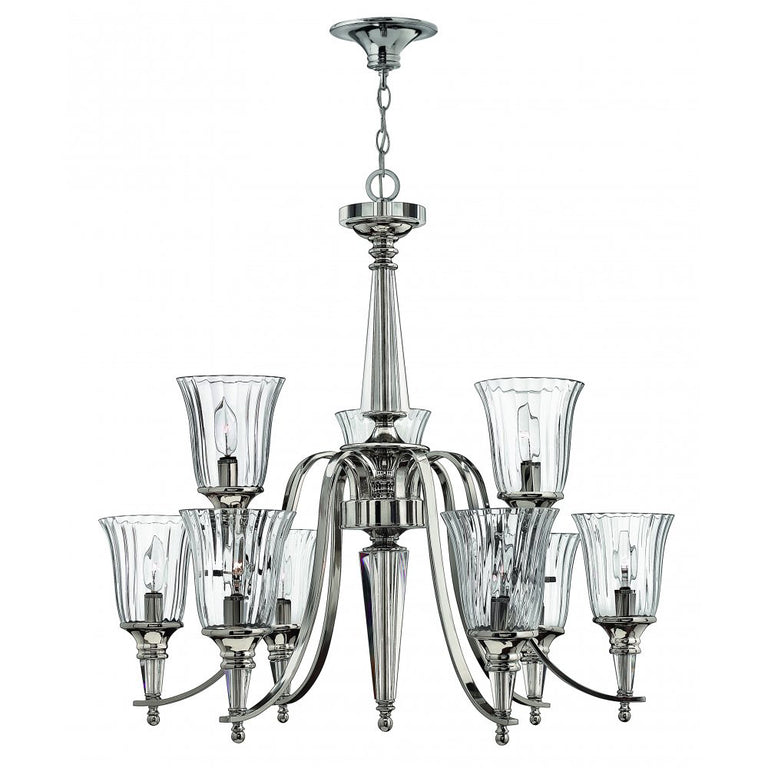 Chandon 9 Light Chandelier Sterling - HK-CHANDON9