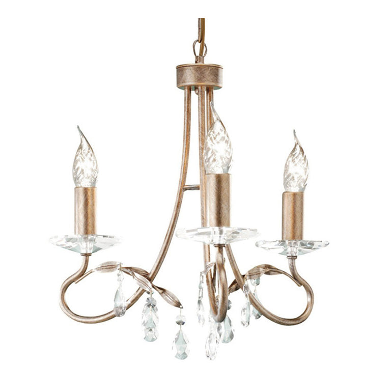 Christina 3 Light Chandelier Silver/Gold - CRT3-SILVER-GOLD