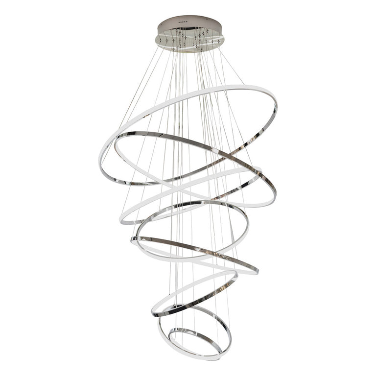 Circle 8 Tier LED Pendant Chrome / Cool White