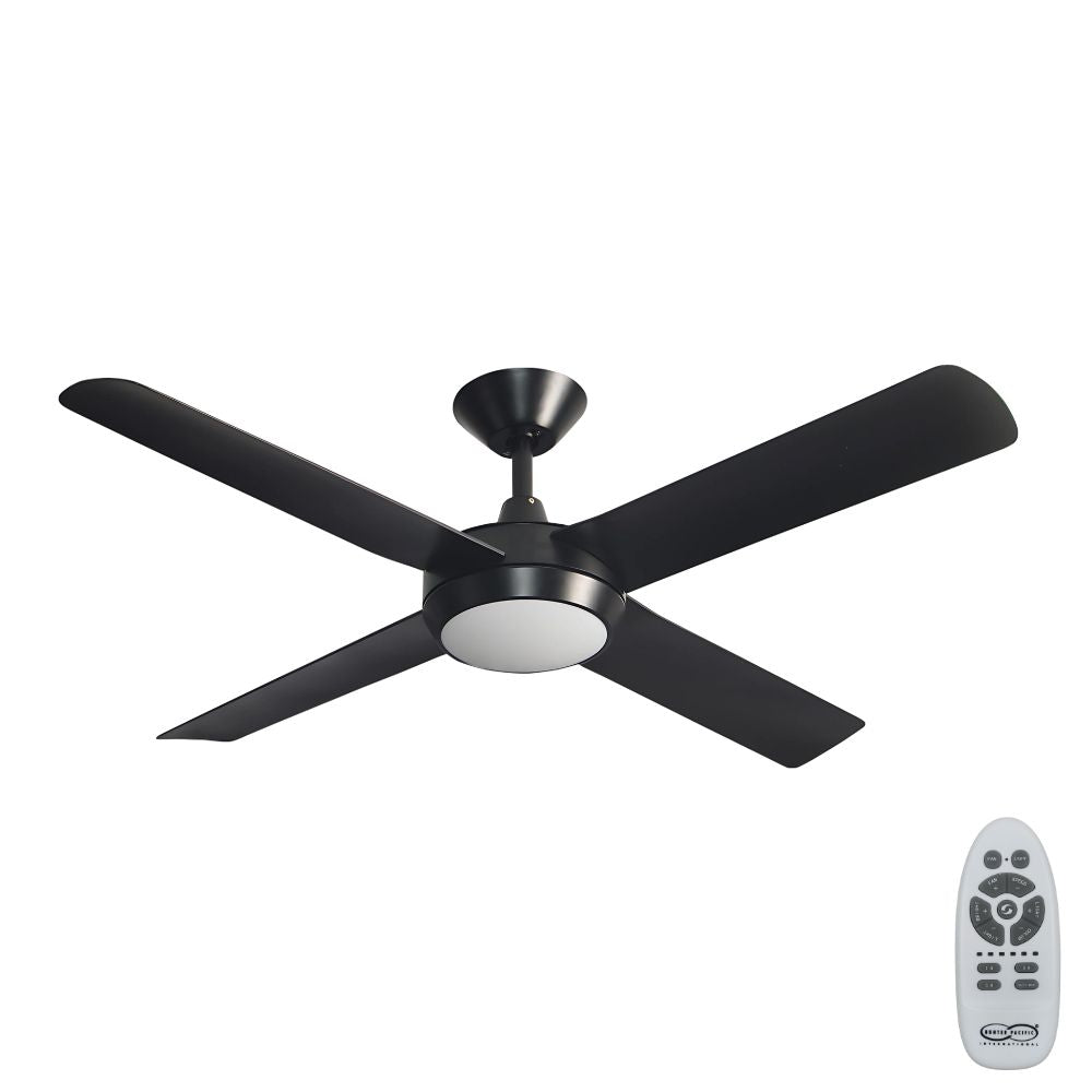 Concept 52" DC Ceiling Fan With 18W LED Dimmable Light Black / Tri-Colour - CL356