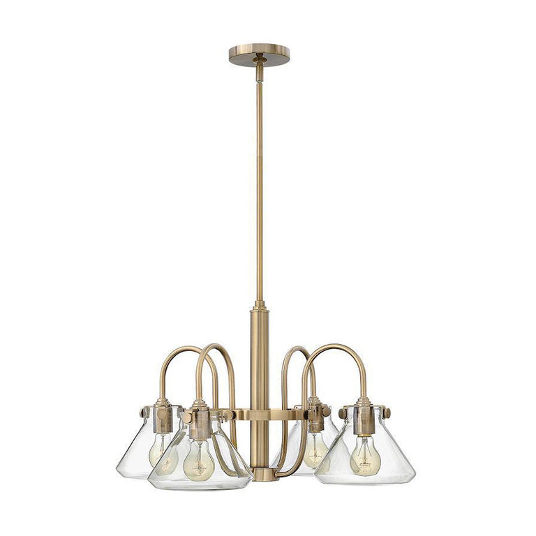 Congress Clear Glass Chandelier Brushed Caramel - HK/CONGRES4/A BC