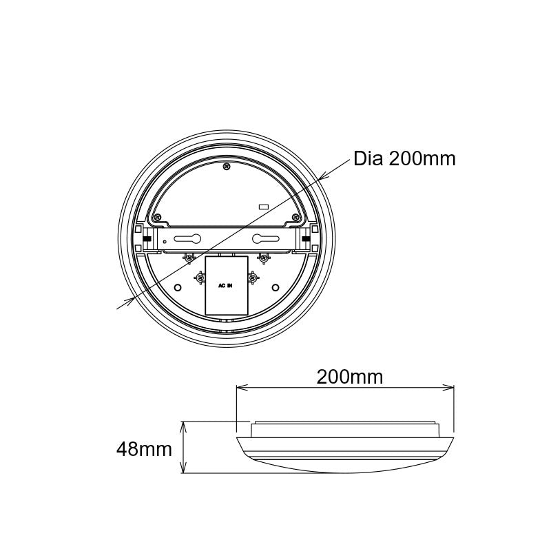 Conrad 15W LED Dimmable Oyster Matt Black / Tri-Colour - MLCO34515MD