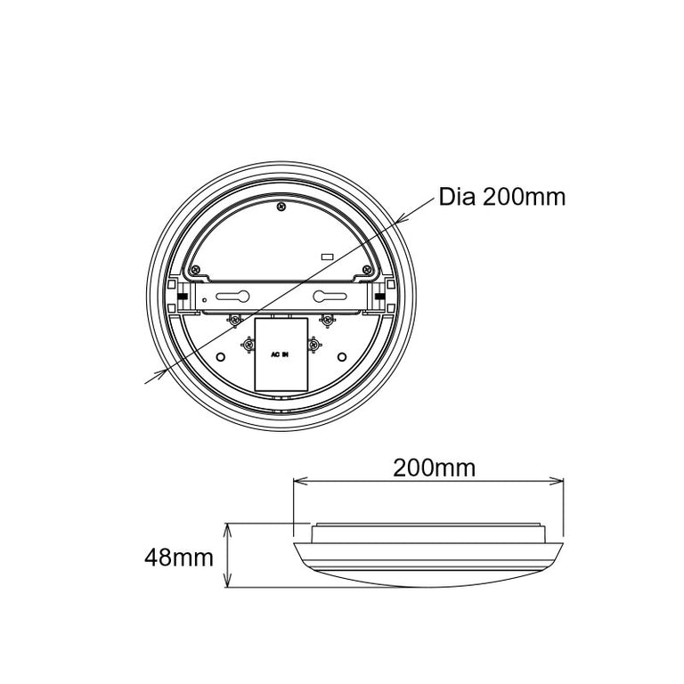 Conrad 15W LED Dimmable Oyster Matt Black / Tri-Colour - MLCO34515MD