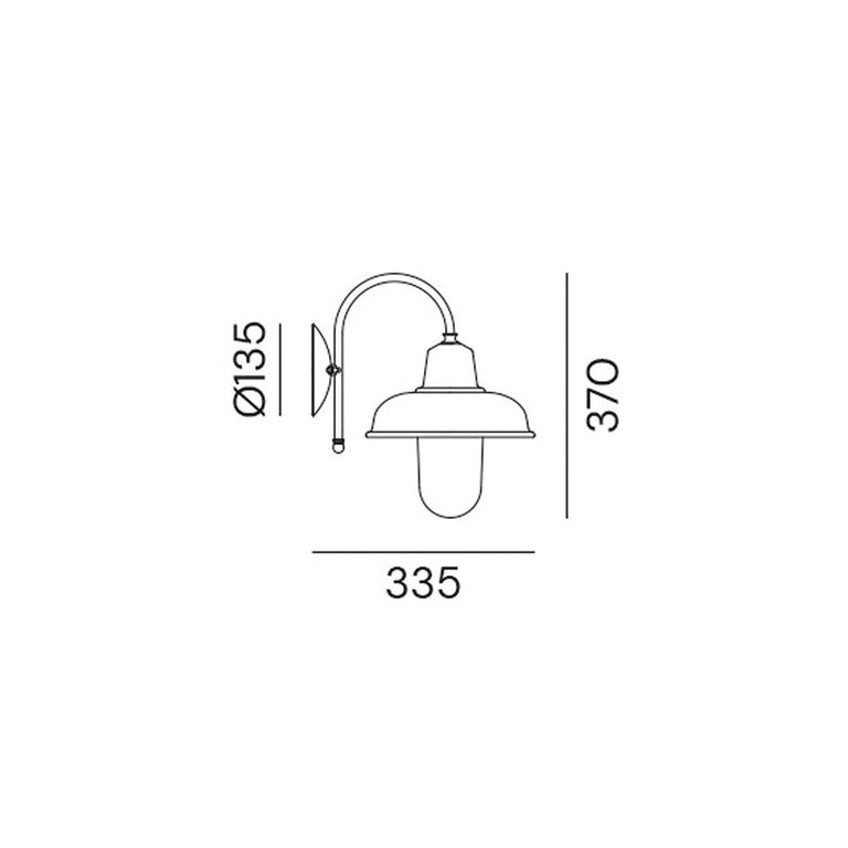 Contrada Curved Arm Wall Light With White Glass IP44 - 243.26.ORB