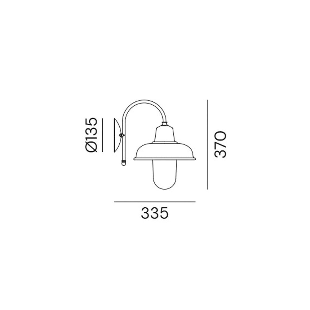 Contrada Curved Arm Wall Light With Clear Glass IP44 - 243.26.ORT