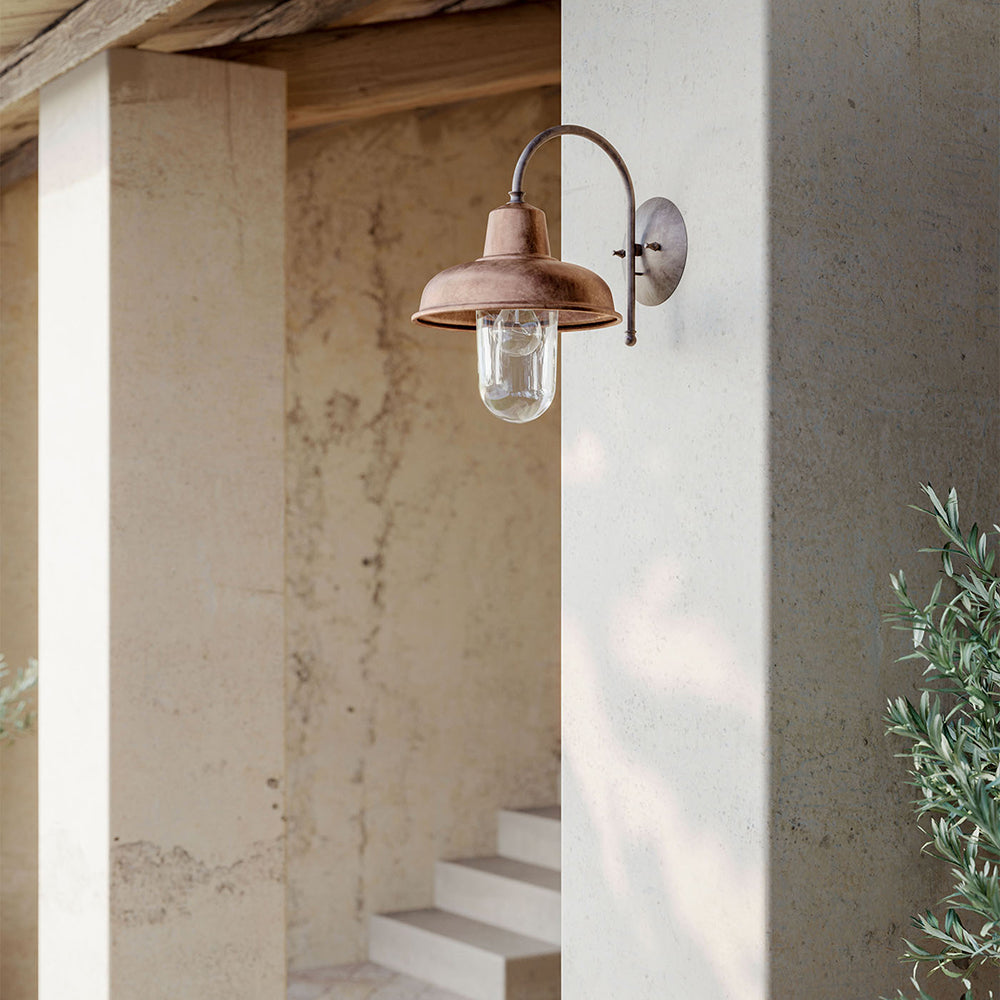 Contrada Curved Arm Wall Light With Clear Glass IP44 - 243.26.ORT