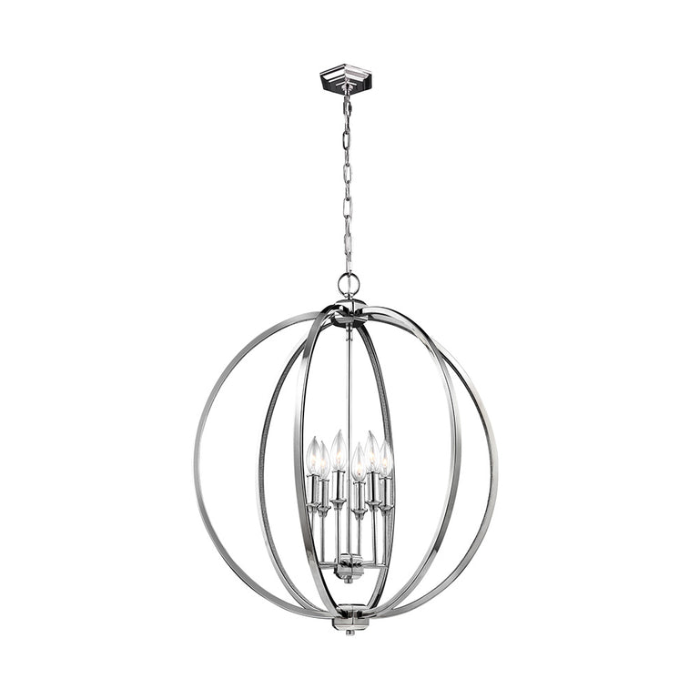 Corinne 6 Light Pendant Polished Nickel - FE-CORINNE-6P-L