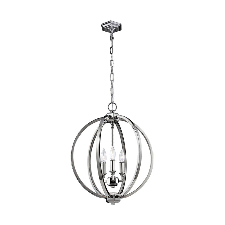 Corinne 3 Light Medium Pendant Polished Nickel - FE-CORINNE-3P-M