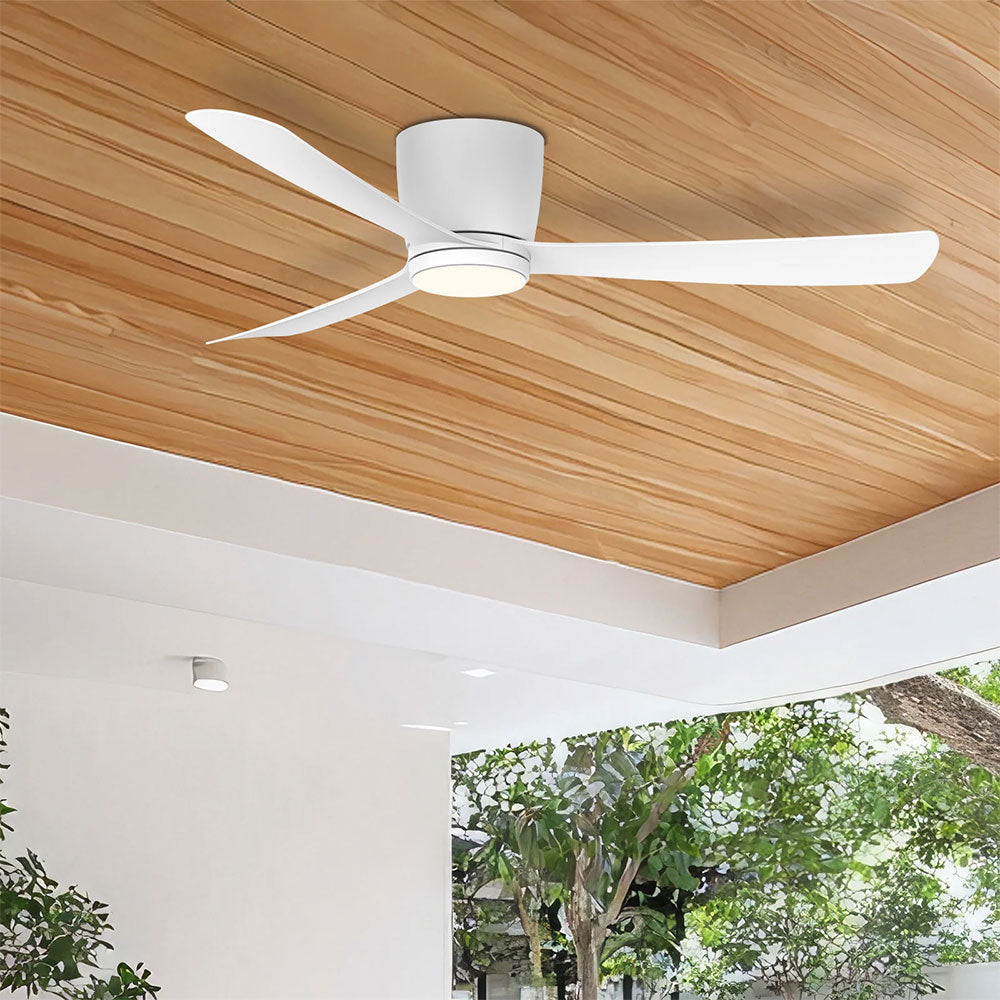 Costa 3-Blade 52" White Low Profile DC Ceiling Fan With LED Light - 22947/05