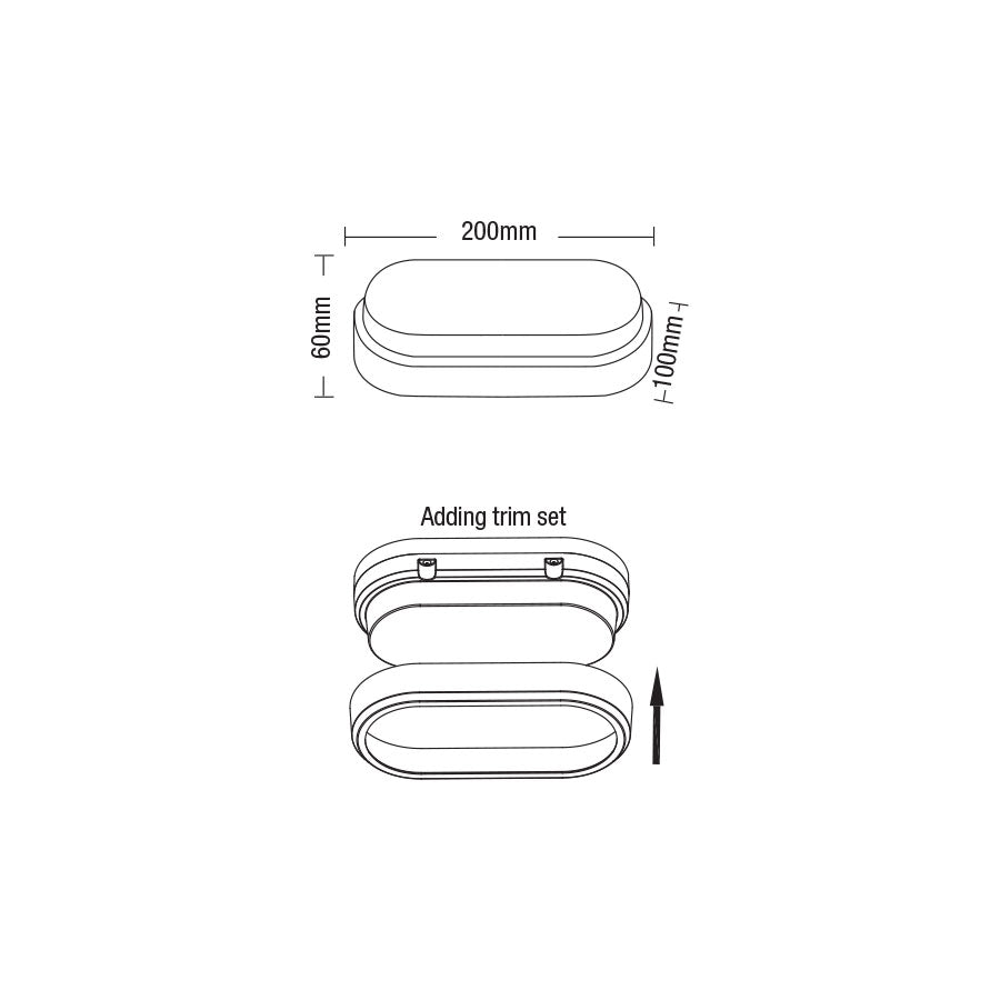 Cove Oval 10W LED Bunker White / Black / Tri-Colour - MLXCO34610