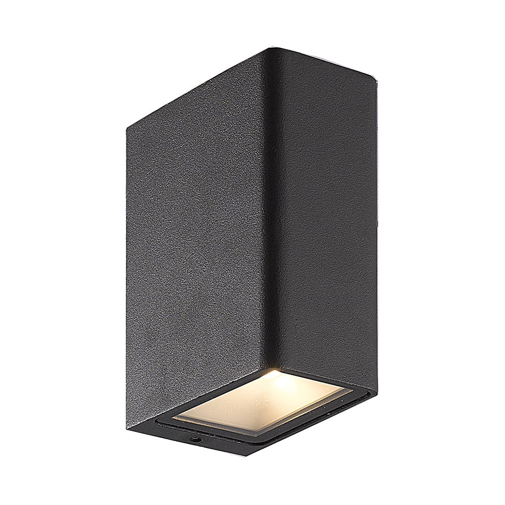 Cuba 12W LED Up/Down Wall Light Black / Warm White IP54 - UOWCUBA-BLK-WW