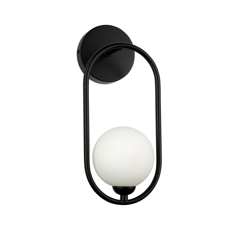 Dacaran 1 Light Wall Light Black - DACARAN-A1 BLK