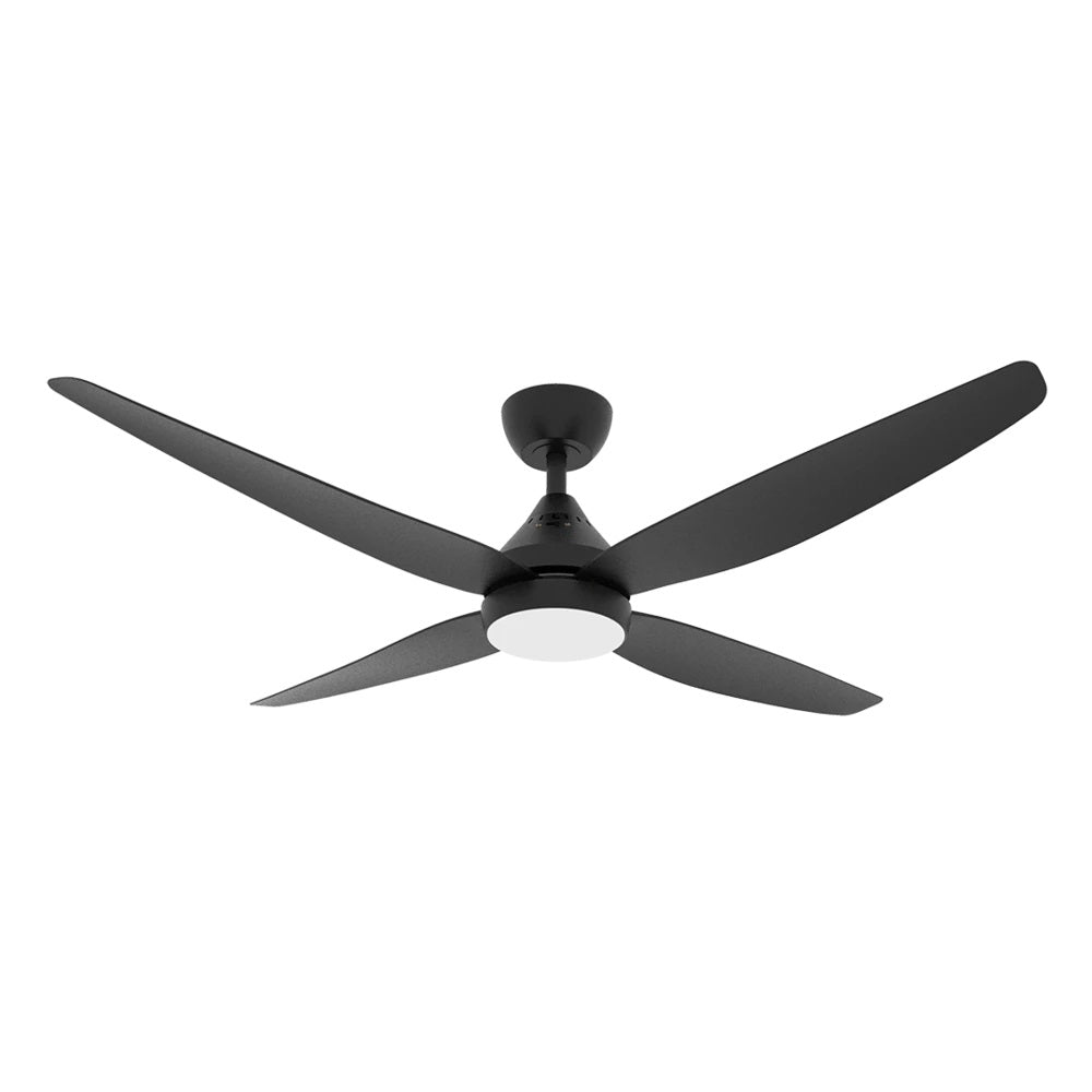 Dalby 56" 60W AC Four Blade Ceiling Fan With Selectable CCT 20W LED Black - SACF11/56/4BK/L