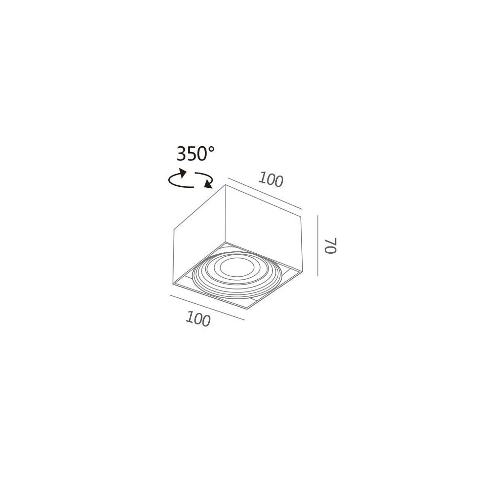 Propus 10W Dimmable Square Surface Mounted LED Downlight White / Tri-Colour - DD1541-WHTC10C02