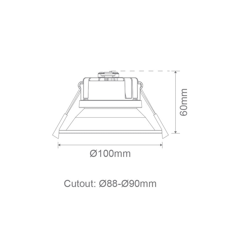 Deep-9 Recessed 9W Dimmable LED Downlight White / Tri-Colour - 20815
