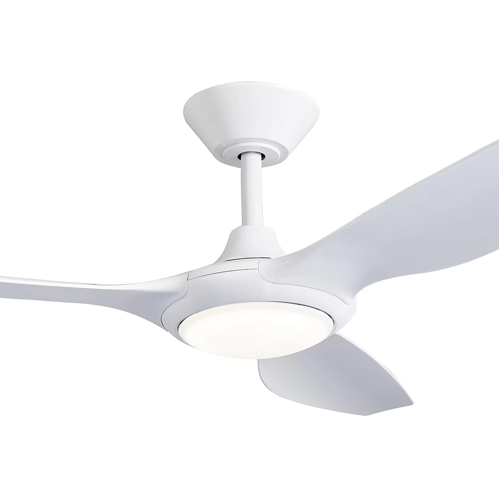 Delta 56" DC Indoor / Outdoor Ceiling Fan With 18W Dimmable LED Matt White / Polymer Blades - DEL56MWLED