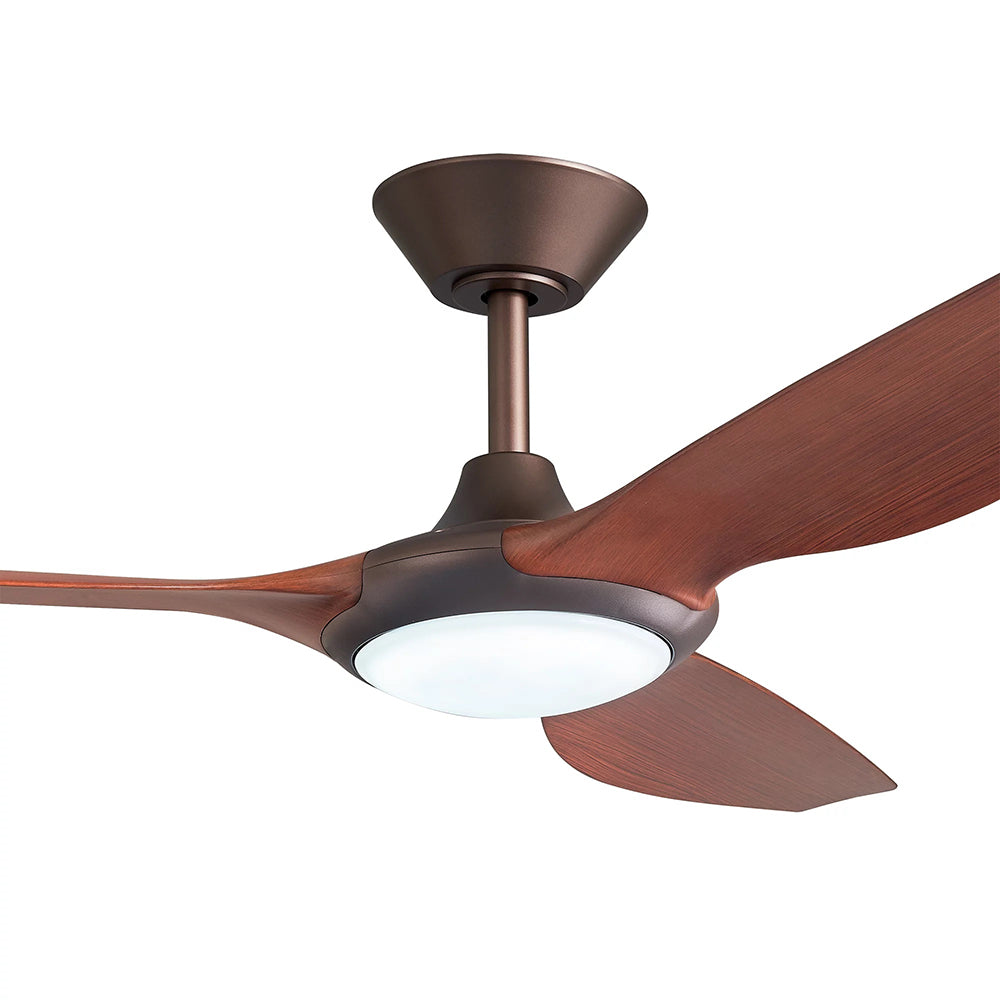 Delta 56" DC Indoor / Outdoor Ceiling Fan With 18W Dimmable LED Oil Rubbed Bronze / Koa Polymer Blades - DEL56OBLED