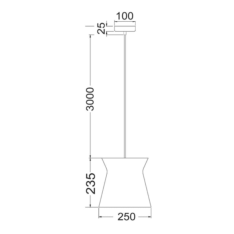 Interior Cone Flat Top Pendant White - DIABLO2